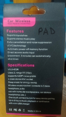 Picture of M-u-s-i-c receiver Support Hands Free and Supports A2DPSTEREO PROFILE Available - Black