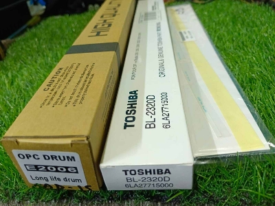 Picture of T-O-S-H-I-B-A  Photocopy machines Drum, Drum Cleaning Blade & Recovery Blade 3 items combo pack estudio 2006 2303 2523 2323 2823 2829 etc model supporters - Multicolor