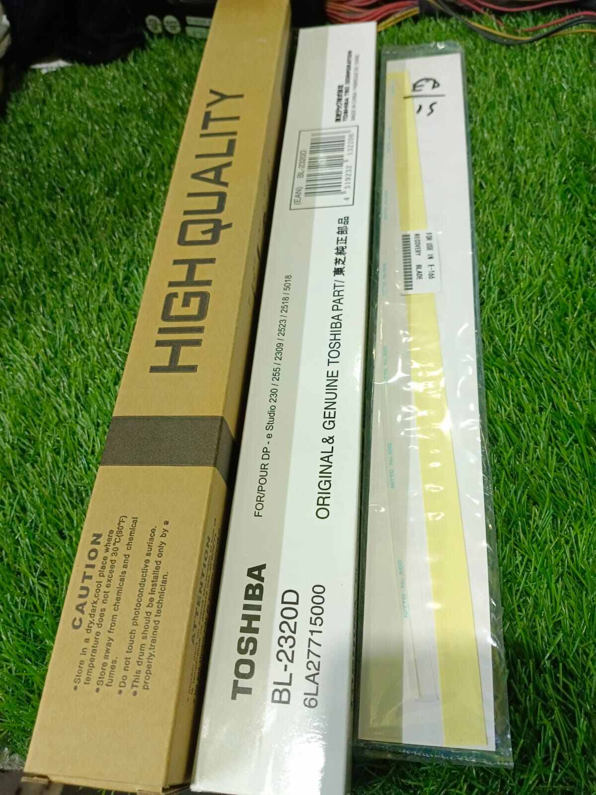 Picture of T-O-S-H-I-B-A  Photocopy machines Drum, Drum Cleaning Blade & Recovery Blade 3 items combo pack estudio 2006 2303 2523 2323 2823 2829 etc model supporters - Multicolor
