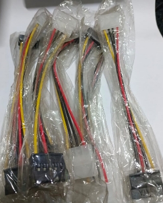 Picture of SATA Power Adapter Cable SATA 15-pin Male to 4-pin Molex Female Power Adapter Cable for IDE Hard Drive - Black