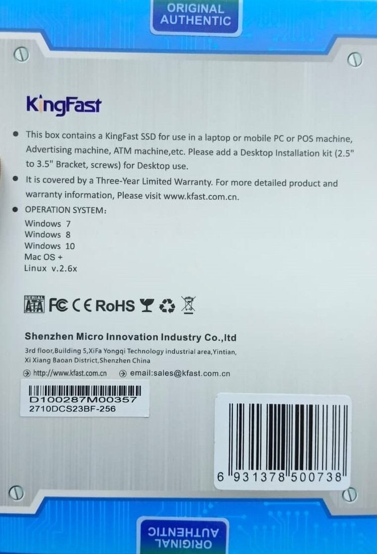 Picture of S-S-D 128gb 2.5 inch  Solid State Drive  kingfast or others BRAND AS STOCK AS AVAILABLE - Black