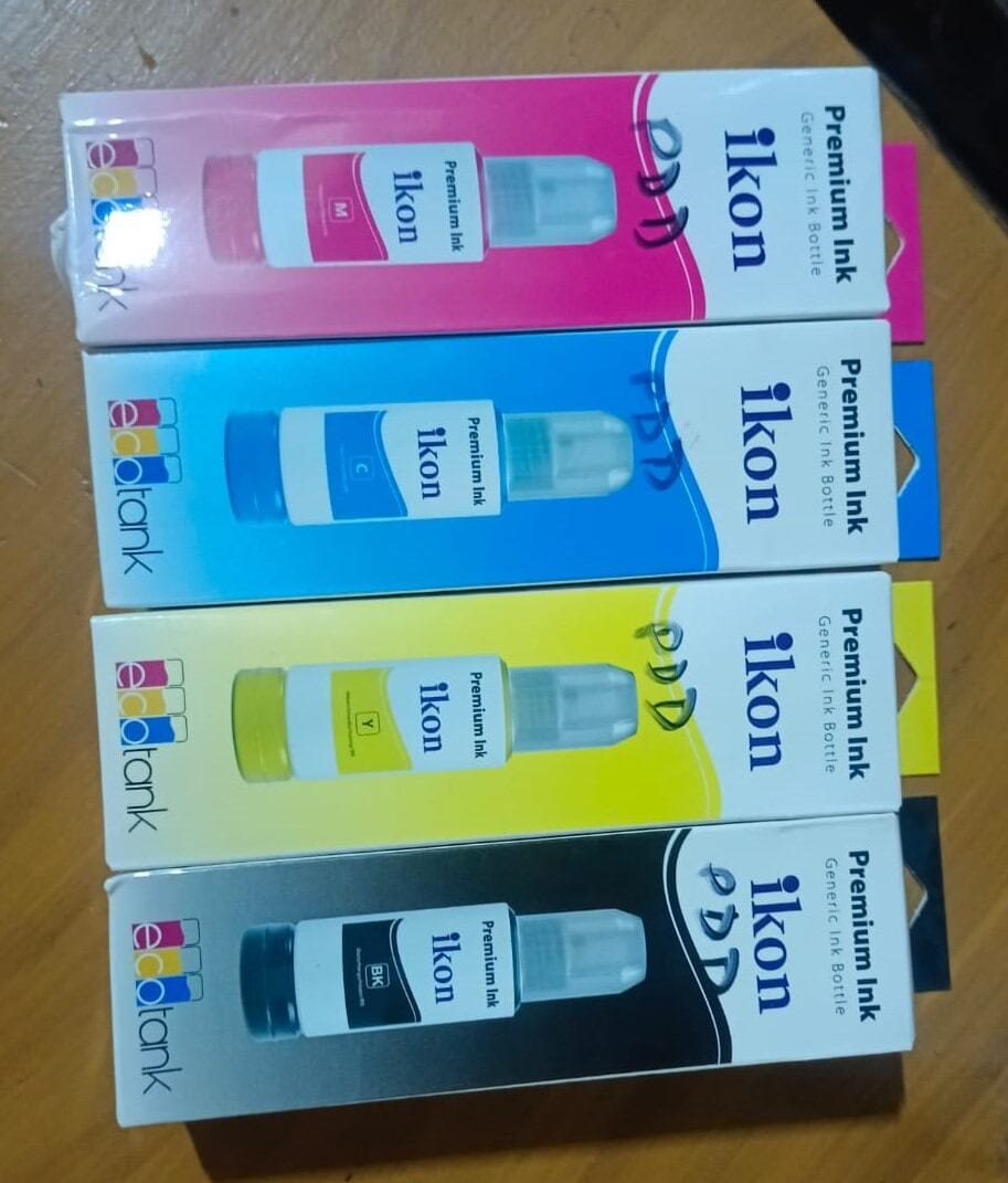 Picture of E-P-S-O-N INK 003 004 664 ICON BRAND B+M+C=Y 4PCS 1 SET  CHINA BEST Quality Product - Multicolor