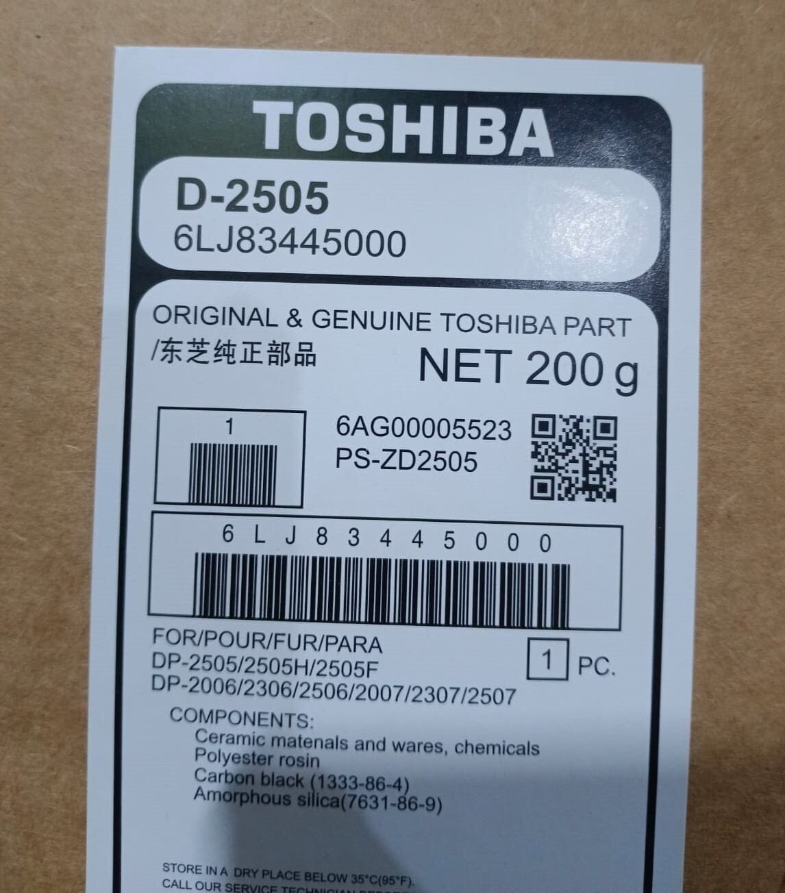 Picture of Developer D-2505 ori ginal for Toshiba e-Studio 2006 2007 2523A, 2306  2007 2307, 2523A 2523AD 2323AM 2823AM 2329A 2829A, 2809A 2303A 2803AM 2303AM etc model available - Black