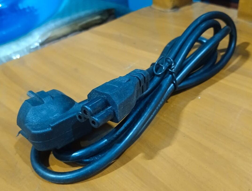 Picture of P-o-w-e-r Cable 1.5 mitre 2 pin Round For Laptop- Note Book And other uses Cable - Black