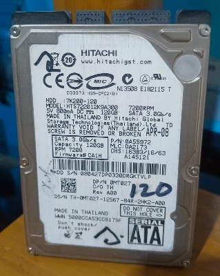 Picture of Hard Disk Drive 120GB 2.5 inch SATA hdd For Laptop-Note Book- other Uses Korean Product 100% performance