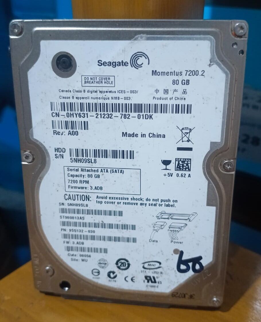 Picture of Hard Disk Drive 80gb  2.5 inch SATA hdd For Laptop-Note Book- other Uses Korean Product 100% performanc