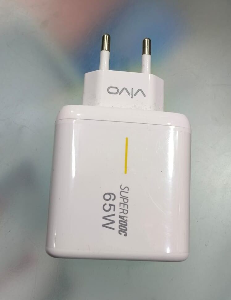 Picture of Adaptor VIVO SUPER VOOC 65W out put 5Volt 3amp  2 Pin Input china Product available - White