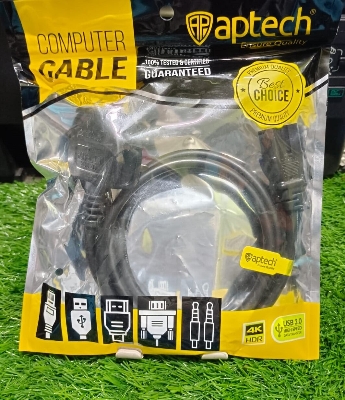 Picture of Power Cable 3 Pin With Fuse Ap tech Brand China Best quality Product Available - Black
