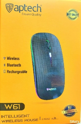 Picture of Aptech W61 Wireless Rechargeable Silent RGB Mouse - Multicolor
