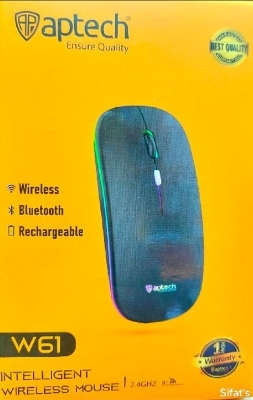 Picture of Aptech W61 Wireless Rechargeable Silent RGB Mouse - Multicolor