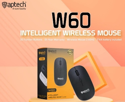 Picture of Aptech wireless mouse w 60 best quality Product - Black