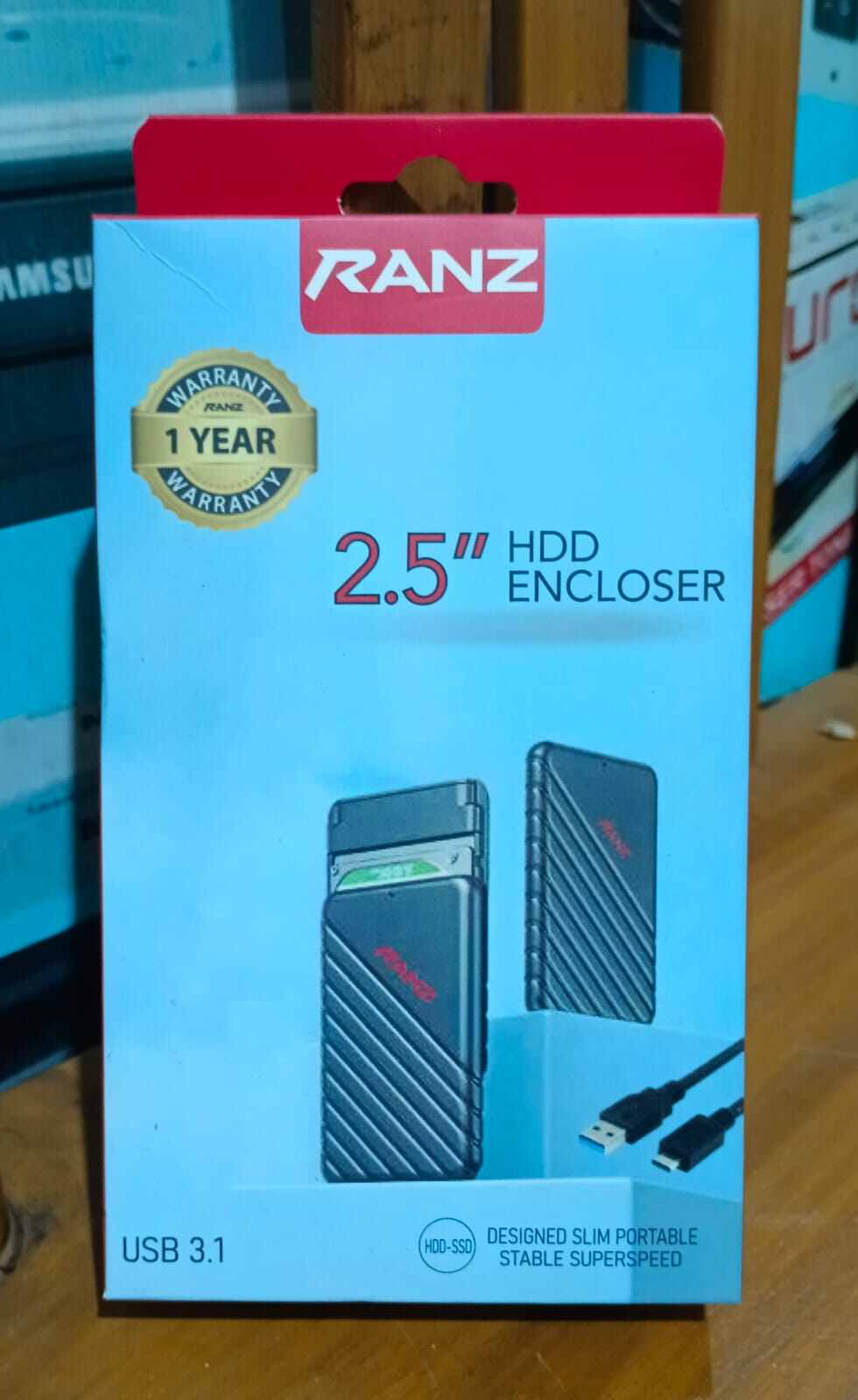 Picture of Hard disk enclosure  2.5 inch  usb hdd RANZ 1 year warranty Product High quality - Black