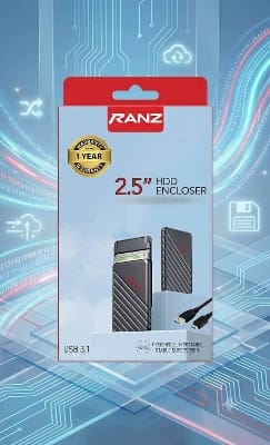 Picture of Hard disk enclosure  2.5 inch  usb hdd RANZ 1 year warranty Product High quality - Black