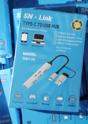 Picture of Type C to USB Hub SN Link china Best quality product for mac phone windows - Black