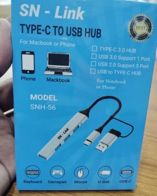 Picture of Type C to USB Hub SN Link china Best quality product for mac phone windows - Black