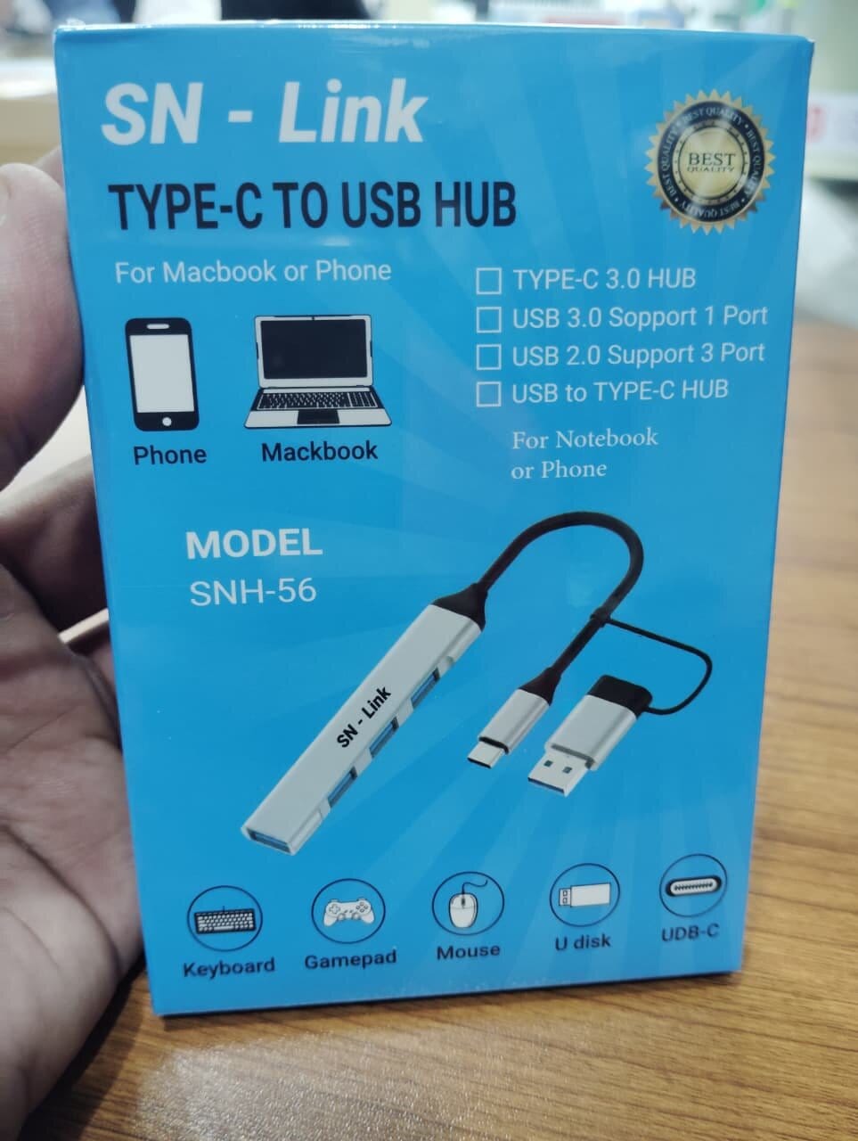 Picture of Type C to USB Hub SN Link china Best quality product for mac phone windows - Black