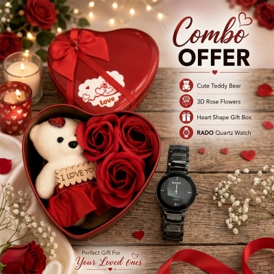 Picture of Heart Love Box & ladies quartz Watch Combo Supper Gift
