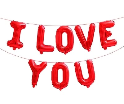 Picture of I Love You Letter Helium Gas Foil Balloon Wedding Anniversary Party Valentine's Day Decoration Happy Birthday Decoration