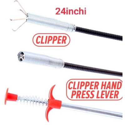 Picture of Flexible Sink Drainage Plumbing Cleaning Rod with Grapple Clipper(24inchi)-Multicolor