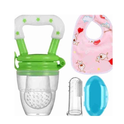 Picture of Baby Care Combo Set Of 3, Fruit/Food Feeder,Bib (Multicolor-Multicolor