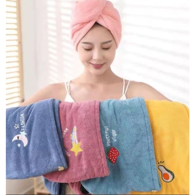 Picture of Girls Hair Towel Super Absorbent Quick Drying Magic Shower Cap Soft Microfiber-Multicolor