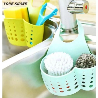 Picture of Kitchen Hanging Drain Bag Basket Bath Storage Gadget Tool Sink Holder Bathroom Soap Hanging Water Laundry Basket-Multicolor