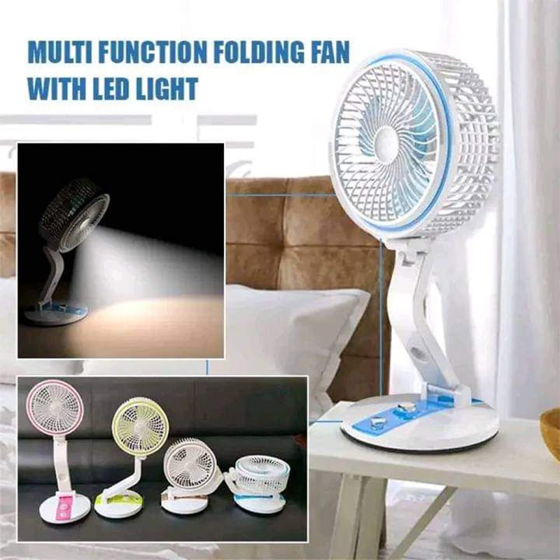 Picture of Rechargeable  folding Fan with Led Smart light, Baby care  Fan-Multicolor