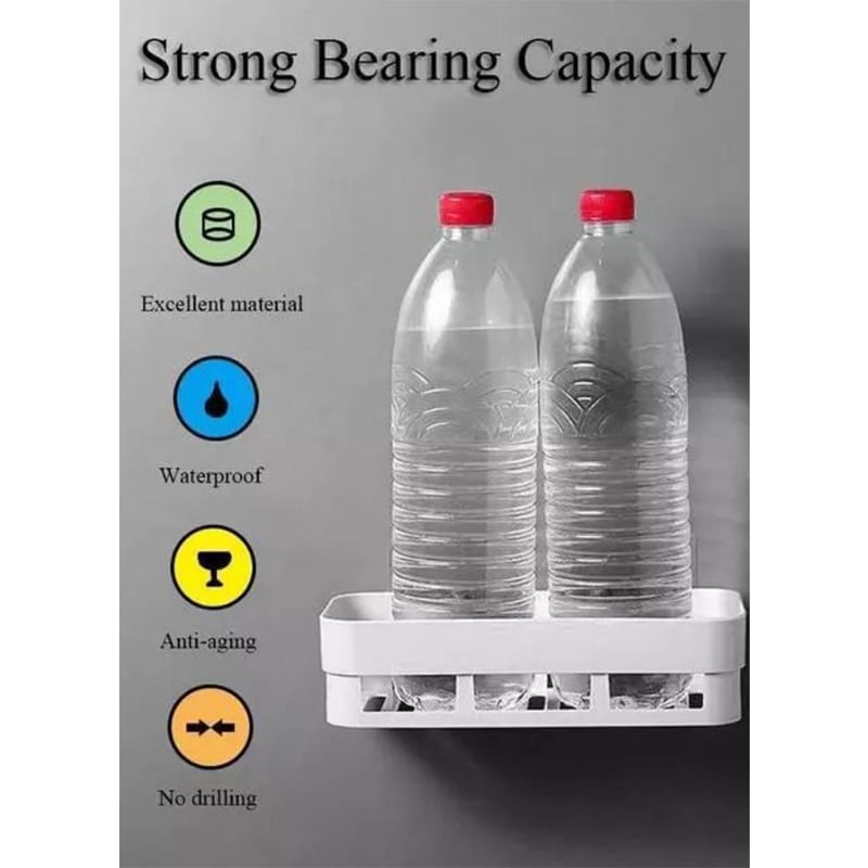 Picture of 1Pcs Plastic Suction Cup Bathroom Corner Storage Rack Organizer Toilet Bathroom Shower Shelf Storage -multiclour.-Multicolor