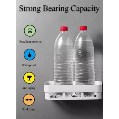 Picture of 1Pcs Plastic Suction Cup Bathroom Corner Storage Rack Organizer Toilet Bathroom Shower Shelf Storage -multiclour.-Multicolor