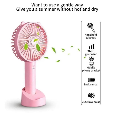 Picture of USB Rechargeable Mini Handheld Fan, Powerful Good Quality-Multicolor
