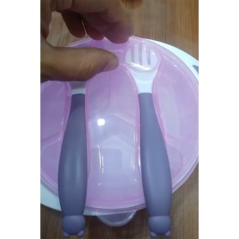 Picture of Baby Bowl And Spoon Toddler Feeding Set Cutlery Assorted Colours Suction-Multicolor