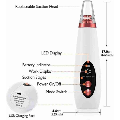 Picture of Electric Face Suction Removal Machine Pore Cleaner black Electric Face Suction Removal Machine Pore Cleaner black Head Vacuum Pimple Black Head Remover