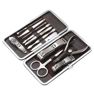 Picture of Stainless Steel Professional 12Pcs Tools Set Nail Clippers, Nail Scissors Grooming Kits, Nail Tools,unique, 002-Silver