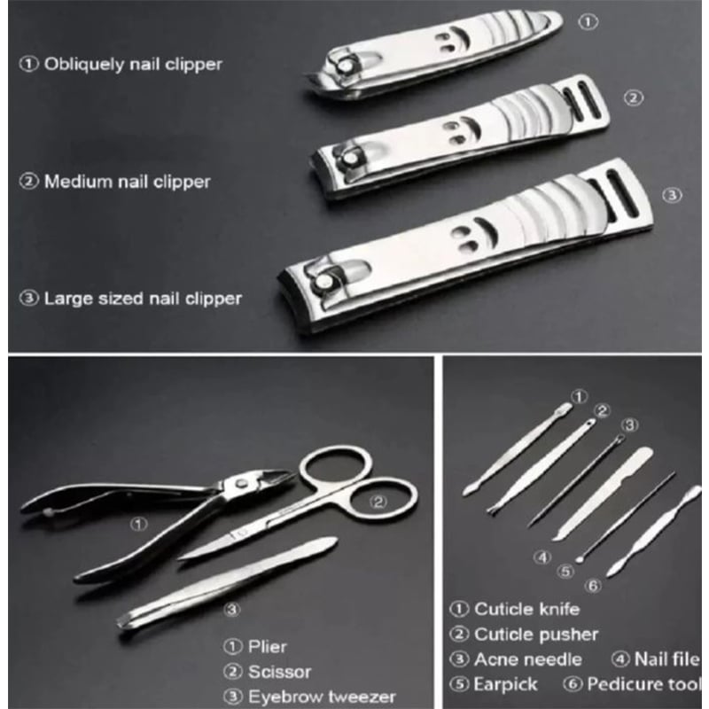 Picture of Stainless Steel Professional 12Pcs Tools Set Nail Clippers, Nail Scissors Grooming Kits, Nail Tools