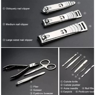 Picture of Stainless Steel Professional 12Pcs Tools Set Nail Clippers, Nail Scissors Grooming Kits, Nail Tools