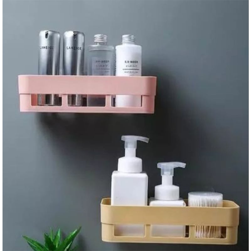 Picture of 1Pcs Plastic Suction Cup Bathroom Corner Storage Rack Organizer Toilet Bathroom Shower Shelf Storage -multiclour.-Multicolor