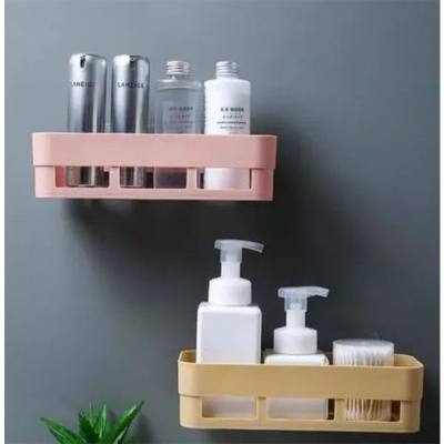 Picture of 1Pcs Plastic Suction Cup Bathroom Corner Storage Rack Organizer Toilet Bathroom Shower Shelf Storage -multiclour.-Multicolor