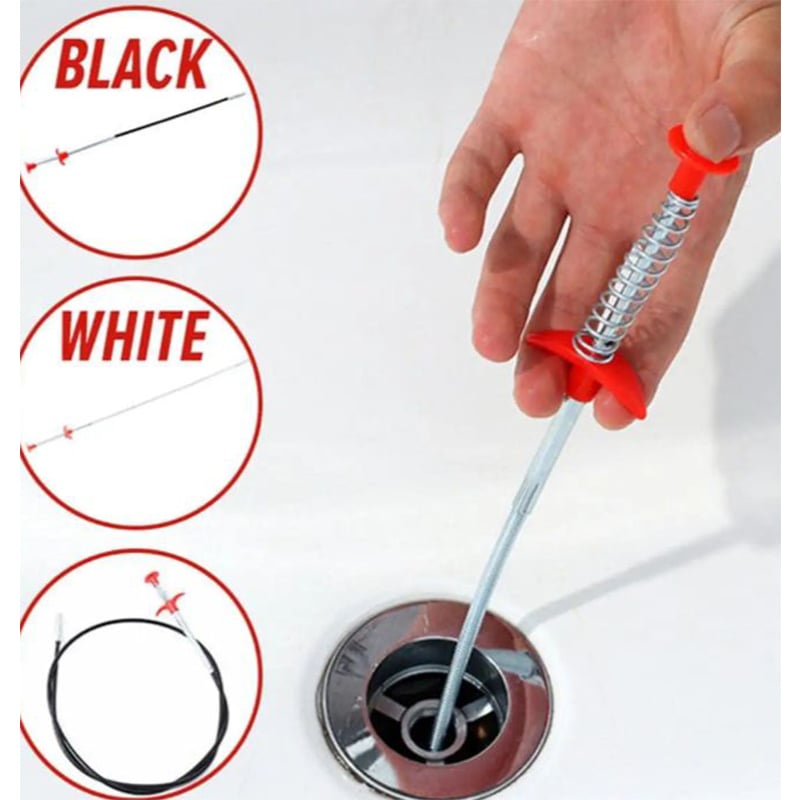 Picture of Flexible Sink Drainage Plumbing Cleaning Rod with Grapple Clipper(24inchi)-Multicolor