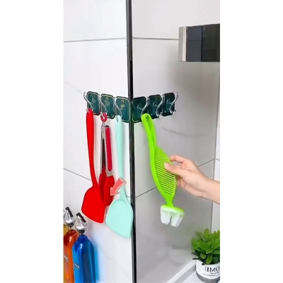 Picture of No-Drill Six-Row Hook Organizer: Non-Slip, Hassle-Free Installation