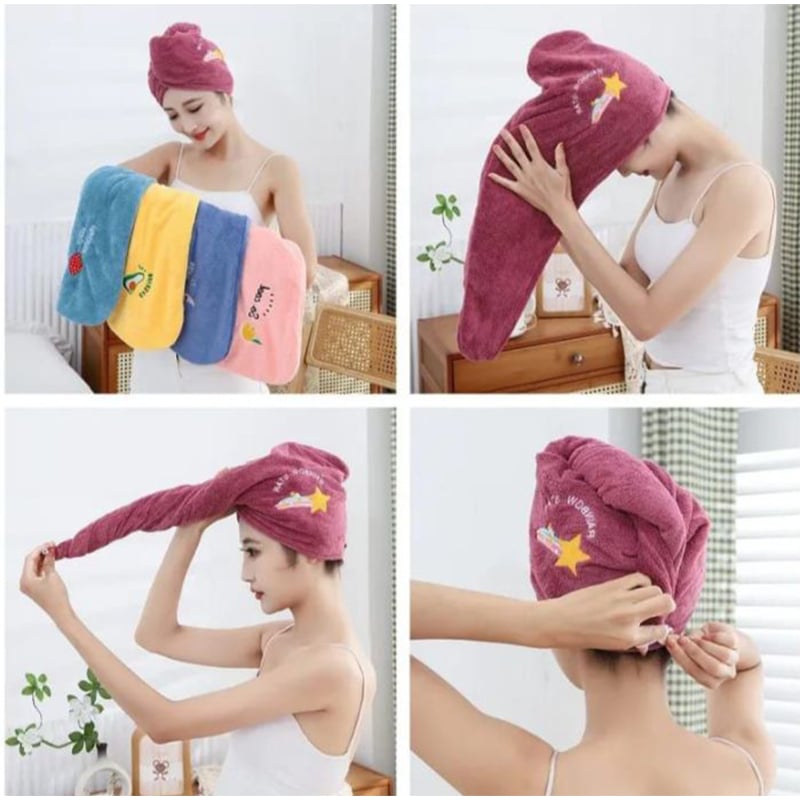 Picture of High quality Magic Shower Cap Soft Microfiber ,Girls Hair Towel Super Absorbent Quick Drying