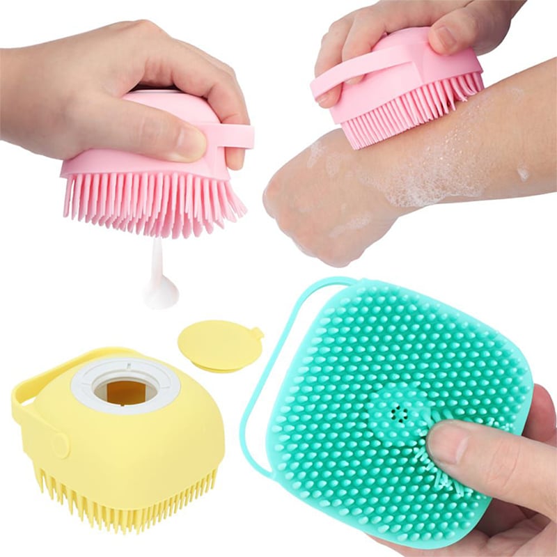 Picture of SILICONE MASSAGE BATH BRUSHES AND SCRUBBER WITH SOAP DISPENSER