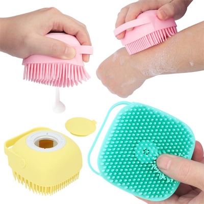 Picture of SILICONE MASSAGE BATH BRUSHES AND SCRUBBER WITH SOAP DISPENSER