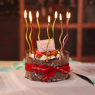 Picture of Spiral candle/Spiral Metallic Candle 6 Pcs