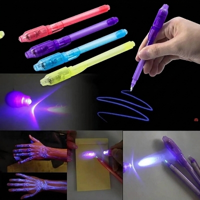 Picture of Luminous Light Pen Invisible Ink Magic UV Light Money Detector Pen 2 In 1 Combo