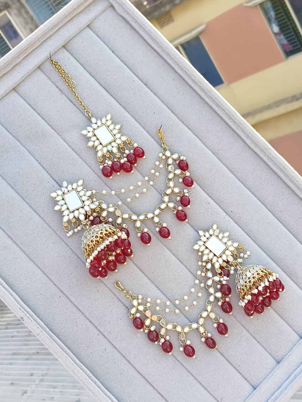 Picture of Indian Jumka Yarring - Ear Ring + Tikli