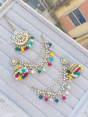 Picture of Indian Jumka Yarring - Ear Ring + Tikli
