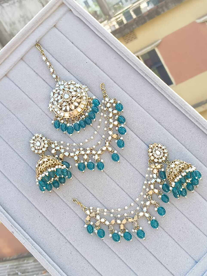 Picture of Indian Jumka Yarring - Ear Ring + Tikli