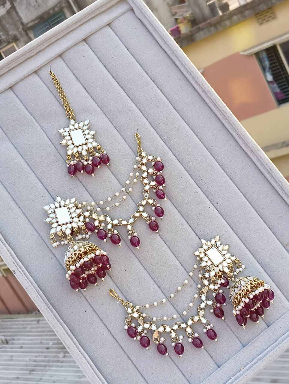 Picture of Indian Jumka Yarring - Ear Ring + Tikli