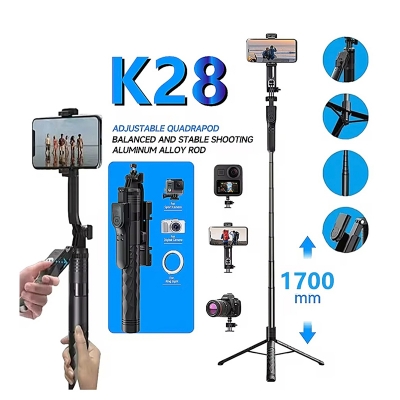 Picture of Premium Handheld Stabilizing K28 SELFIE STICK TRIPOD (5 Foot) 360 degrees Rotation with remote-Black