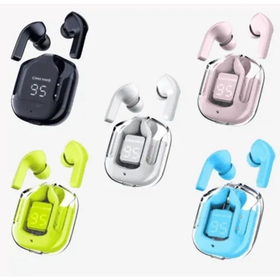Picture of Ultrapods Max Wireless Earbuds 5.3 Transparent LED Power Display-Multicolor